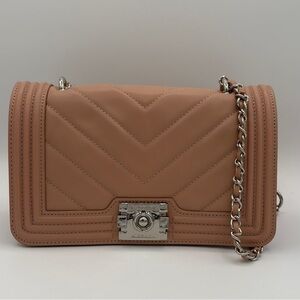 Elegant Tan Quilted Shoulder Bag